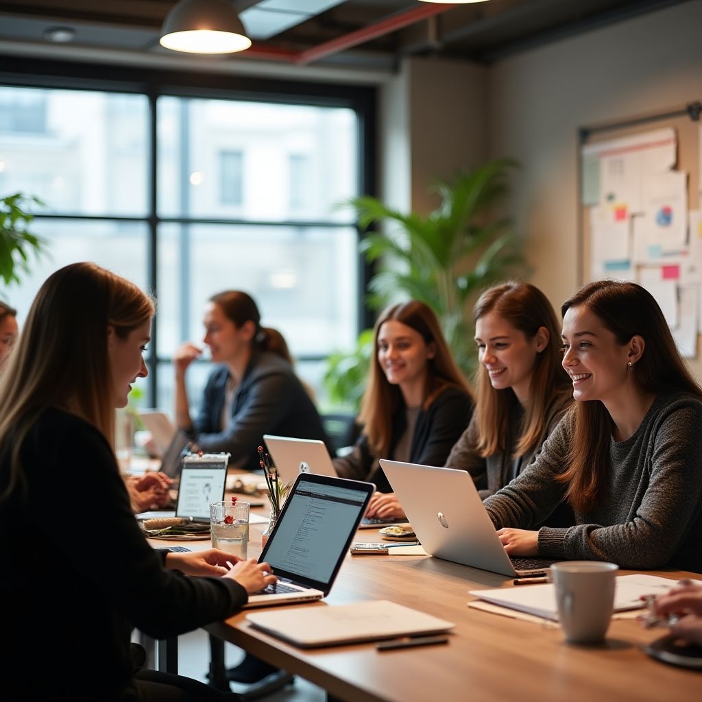 Zona de coworking para estudiantes