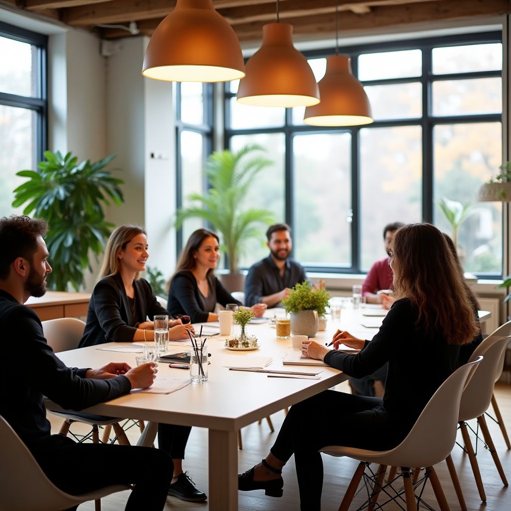 Equipo de profesores de diseño reunidos